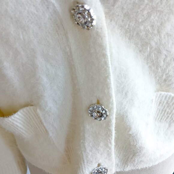 NEW! Rhinestone Buttons CARDIGAN SWEATER SZ M - Picture 4 of 9